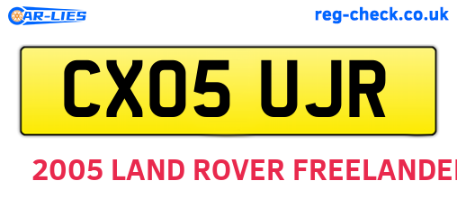 CX05UJR are the vehicle registration plates.