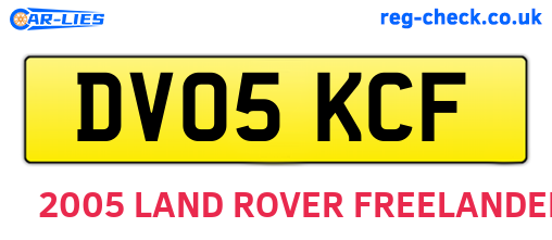 DV05KCF are the vehicle registration plates.
