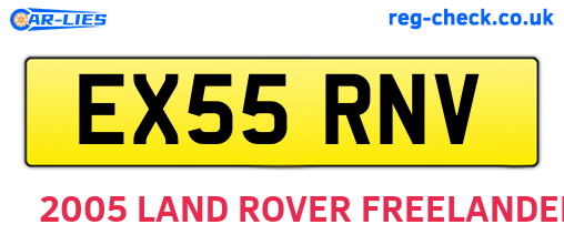 EX55RNV are the vehicle registration plates.