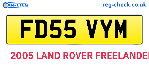 FD55VYM are the vehicle registration plates.
