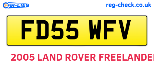 FD55WFV are the vehicle registration plates.
