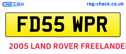 FD55WPR are the vehicle registration plates.