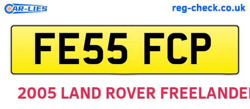 FE55FCP are the vehicle registration plates.
