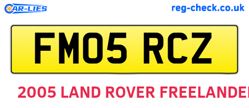 FM05RCZ are the vehicle registration plates.