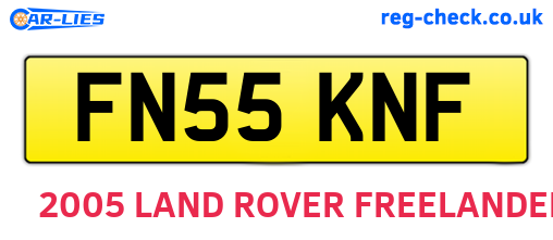 FN55KNF are the vehicle registration plates.