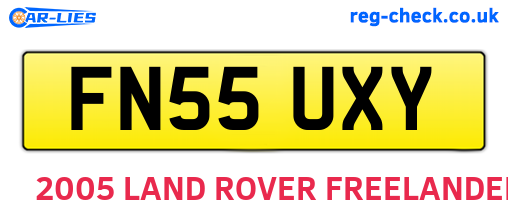 FN55UXY are the vehicle registration plates.