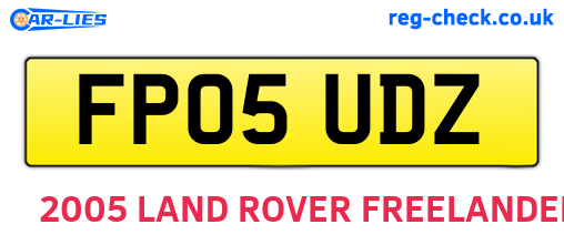 FP05UDZ are the vehicle registration plates.