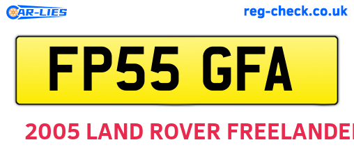 FP55GFA are the vehicle registration plates.