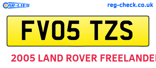 FV05TZS are the vehicle registration plates.