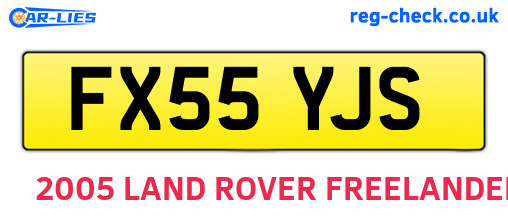 FX55YJS are the vehicle registration plates.