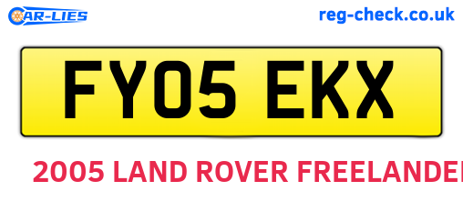 FY05EKX are the vehicle registration plates.