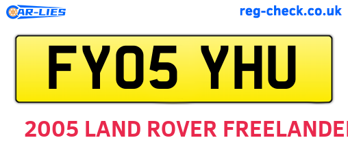 FY05YHU are the vehicle registration plates.