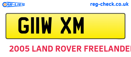 G11WXM are the vehicle registration plates.