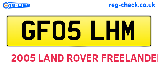 GF05LHM are the vehicle registration plates.