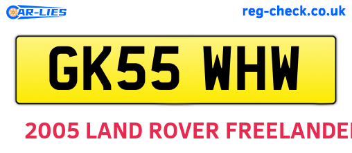 GK55WHW are the vehicle registration plates.