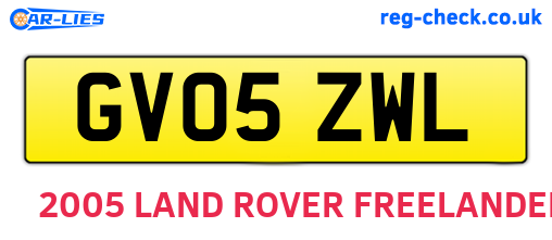 GV05ZWL are the vehicle registration plates.