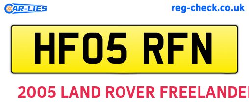 HF05RFN are the vehicle registration plates.