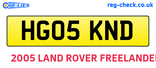 HG05KND are the vehicle registration plates.