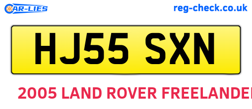 HJ55SXN are the vehicle registration plates.