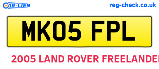 MK05FPL are the vehicle registration plates.