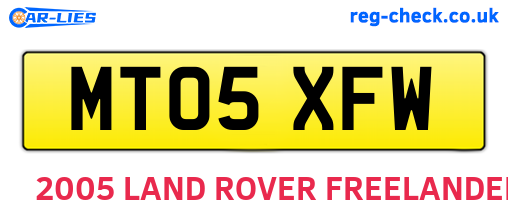 MT05XFW are the vehicle registration plates.