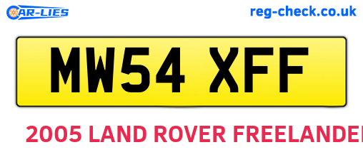 MW54XFF are the vehicle registration plates.