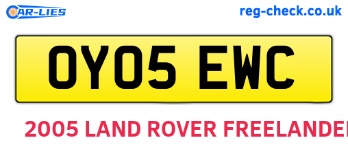 OY05EWC are the vehicle registration plates.