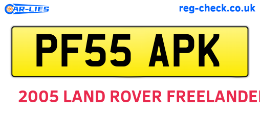 PF55APK are the vehicle registration plates.