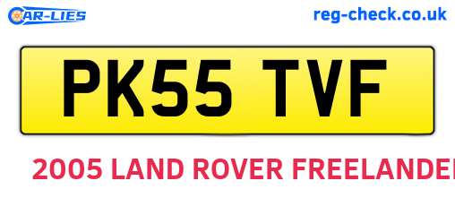 PK55TVF are the vehicle registration plates.