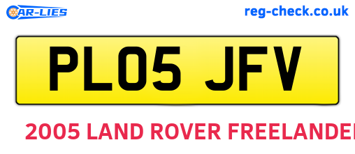 PL05JFV are the vehicle registration plates.