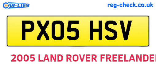 PX05HSV are the vehicle registration plates.