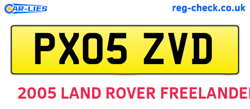 PX05ZVD are the vehicle registration plates.