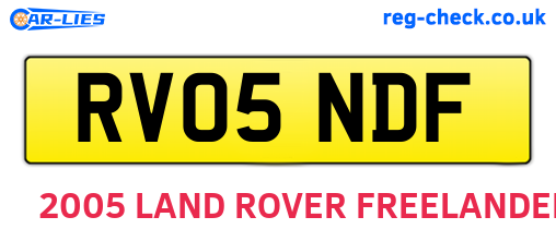 RV05NDF are the vehicle registration plates.