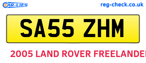 SA55ZHM are the vehicle registration plates.