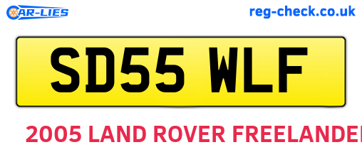 SD55WLF are the vehicle registration plates.