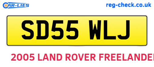 SD55WLJ are the vehicle registration plates.