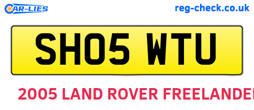 SH05WTU are the vehicle registration plates.