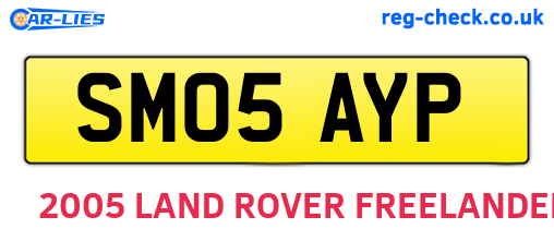 SM05AYP are the vehicle registration plates.