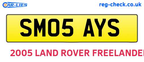 SM05AYS are the vehicle registration plates.