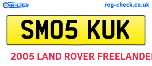 SM05KUK are the vehicle registration plates.