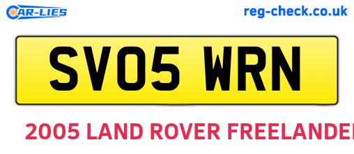 SV05WRN are the vehicle registration plates.