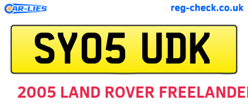 SY05UDK are the vehicle registration plates.