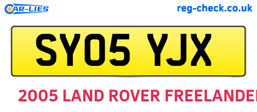 SY05YJX are the vehicle registration plates.