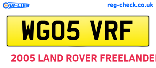 WG05VRF are the vehicle registration plates.