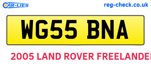 WG55BNA are the vehicle registration plates.