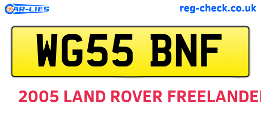 WG55BNF are the vehicle registration plates.