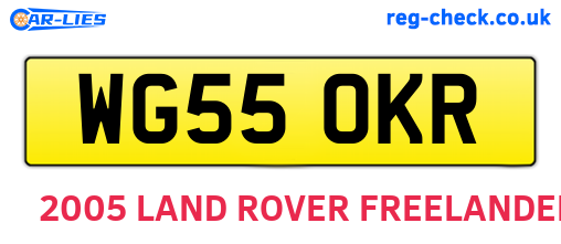 WG55OKR are the vehicle registration plates.