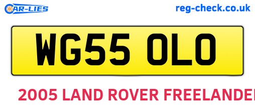 WG55OLO are the vehicle registration plates.