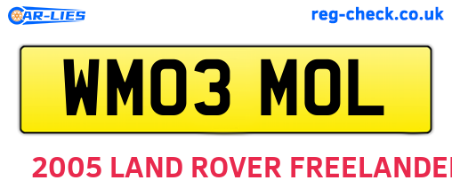WM03MOL are the vehicle registration plates.