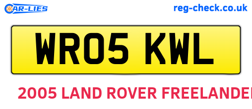 WR05KWL are the vehicle registration plates.